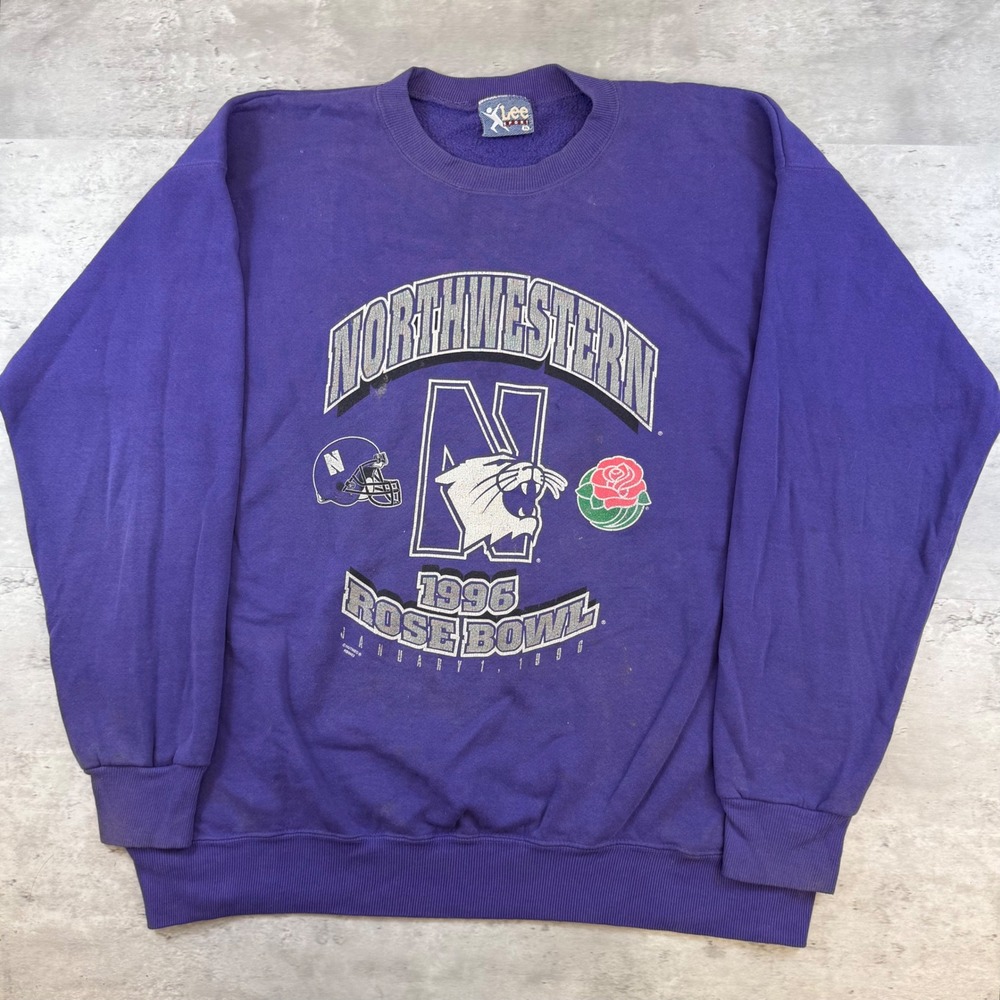 Vintage Lee Sport Northwestern Wildcats 1996 Rose Bowl Sweatshirt Purple XL